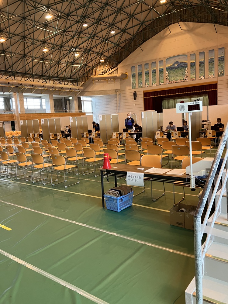 罹災証明会場　発券機