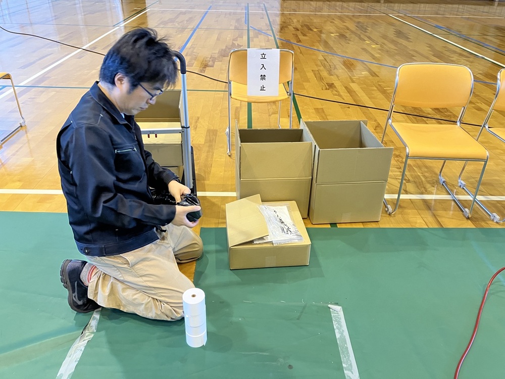 り災証明会場　作業風景